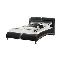 Jeremaine Upholstered Eastern King Sleigh Bed Black - 300350KE