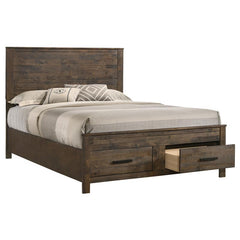 Woodmont Eastern King Storage Bed Rustic Golden Brown - 222631KE