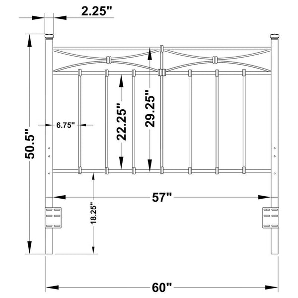 Lane Metal Queen or Full Open Frame Headboard Rustic Bronze - 300187QF