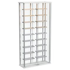 Montara Tempered Glass Wine Storage Display Curio Cabinet with LED Lighting Chrome - 182037