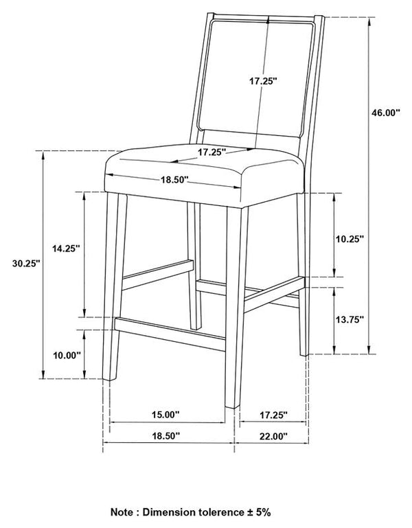 Bedford Upholstered Open Back Bar Stools with Footrest (Set of 2) Grey and Espresso - 183472