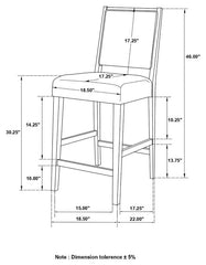 Bedford Upholstered Open Back Bar Stools with Footrest (Set of 2) Grey and Espresso - 183472