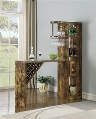 Belvedere 5-shelf Bar Table Storage Antique Nutmeg - 182127