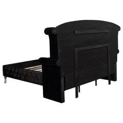 Deanna Upholstered Eastern King Wingback Bed Black - 206101KE