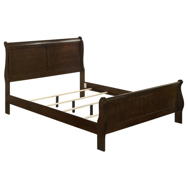 Louis Philippe Wood Eastern King Sleigh Bed Cappuccino - 202411KE