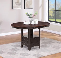 Lavon Oval Counter Height Table Light Chestnut and Espresso - 105278