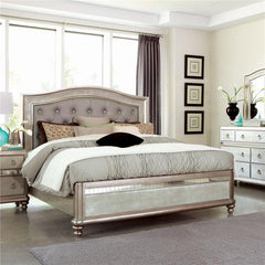 Bling Game Wood California King Panel Bed Metallic Platinum - 204181KW