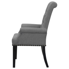 Alana Upholstered Tufted Arm Chair with Nailhead Trim - 115163