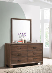 Brandon 6-drawer Dresser with Mirror Medium Warm Brown - 205323M