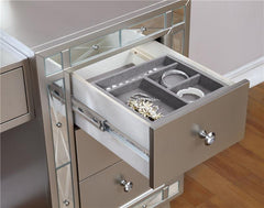 Leighton Vanity Desk and Stool Metallic Mercury - 204927