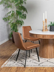 Ortega Padded Seat Solid Back Dining Side Chair Coffee and Black (Set of 2) - 115472