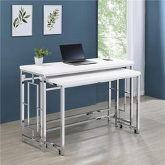 Jackson 4-piece Multipurpose Counter Height Table Set White and Chrome - 182714