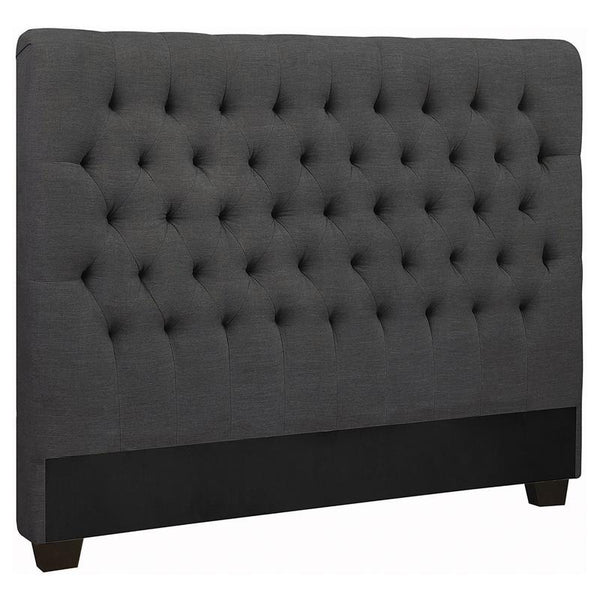 Chloe Upholstered Eastern King Panel Headboard Charcoal - 300529KEB1