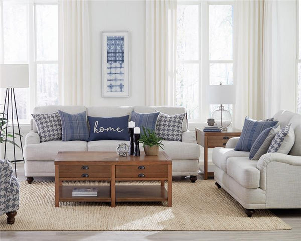 Glenn 2-piece Upholstered Sofa Set Light Grey and Blue - 511091-S2