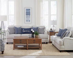 Glenn 2-piece Upholstered Sofa Set Light Grey and Blue - 511091-S2