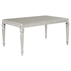 Bling Game Rectangular Dining Table with Leaf Metallic Platinum - 106471
