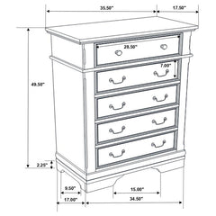 Manchester 5-drawer Bedroom Chest Wheat Brown - 222895