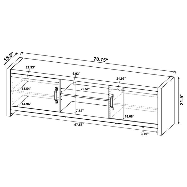Burke 2-door Engineered Wood 71" TV Stand Grey Driftwood - 701025