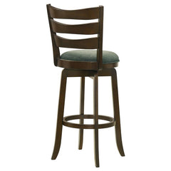 Murphy Ladder Back Pub Height Swivel Bar Stool Dark Cherry and Hunter Green - 181379