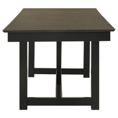 Malia 7-piece Rectangular Dining Table Set with Refractory Extension Leaf Beige and Black - 122341-S7