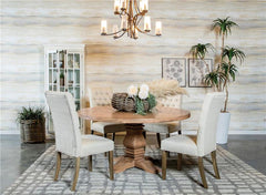 Florence 5-piece Round Dining Set Rustic Smoke and Oatmeal - 180200-S5A