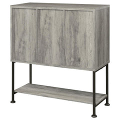 Claremont Sliding Door Bar Cabinet with Lower Shelf Grey Driftwood - 183038