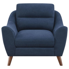 Gano Upholstered Sloped Arm Accent Chair Navy Blue - 509516