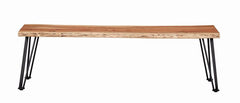Sherman Bench Natural Acacia and Matte Black - 190913