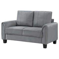 Davis Upholstered Rolled Arm Loveseat Grey - 509635