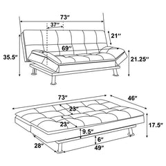 Dilleston Upholstered Tufted Convertible Sofa Bed Grey - 500096