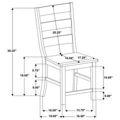 Newport Ladder Back Dining Side Chair Black (Set of 2) - 108142