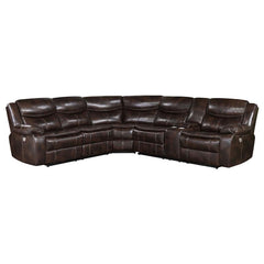 Sycamore Upholstered Power Reclining Sectional Sofa Brown - 610190P