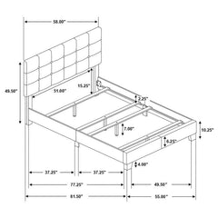 Mapes Upholstered Full Panel Bed Grey - 305747F