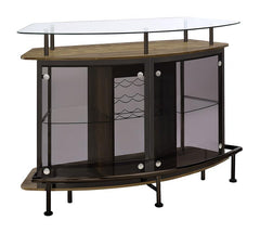 Gideon Crescent Shaped Glass Top Bar Unit with Drawer - 182236