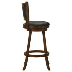 Broxton Upholstered Swivel Bar Stools Chestnut and Black (Set of 2) - 101920