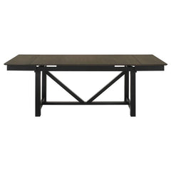 Malia 7-piece Rectangular Dining Table Set with Refractory Extension Leaf Beige and Black - 122341-S7