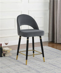 Lindsey Arched Back Upholstered Counter Height Stools Grey (Set of 2) - 192549