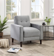 Bowen Upholstered Track Arm Tufted Accent Chair Grey - 506783