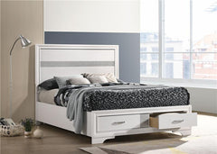 Miranda Wood Full Storage Panel Bed White - 205111F