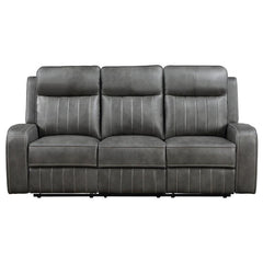 Raelynn Upholstered Track Arm Motion Sofa Grey - 603191