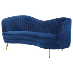 Sophia Upholstered Channel Tufted Loveseat Blue - 506862