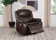 Sycamore Upholstered Power Recliner Chair Dark Brown - 610193P