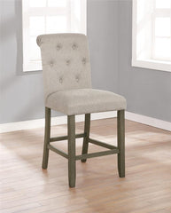 Balboa Tufted Back Counter Height Stools Beige and Rustic Brown (Set of 2) - 193168
