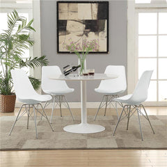 Lowry 5-piece Round Dining Set Tulip Table with Eiffel Chairs White - 105261-S5W