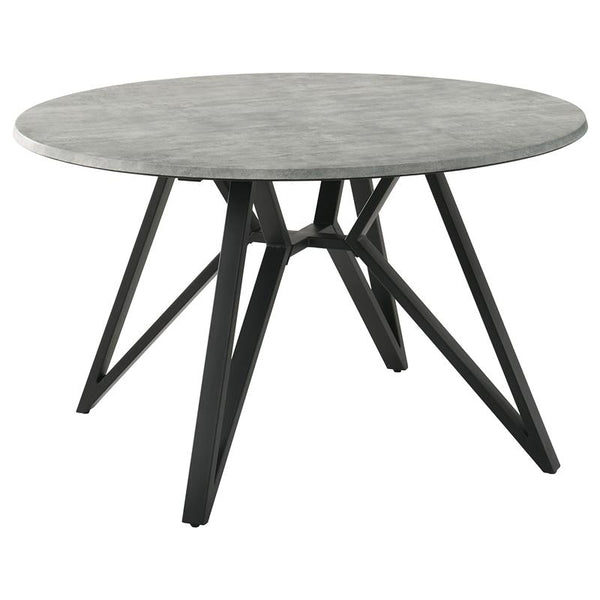 Neil Round Wood Top Dining Table Concrete and Black - 193801
