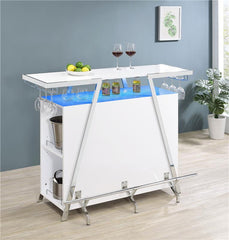 Araceli Home Bar Wine Cabinet White High Gloss and Chrome - 182355