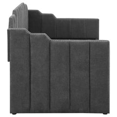 Kingston Upholstered Twin Daybed with Trundle Charcoal - 315962