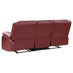 Camila 3-piece Upholstered Reclining Sofa Set Red - 610241-S3