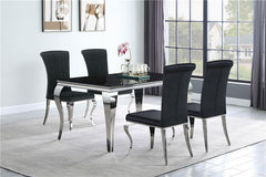 Carone Rectangular Dining Table Chrome and Black - 105071