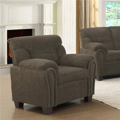Clementine Upholstered Padded Arm Accent Chair Brown - 506573